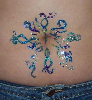 Glitter Tattoo On Belly